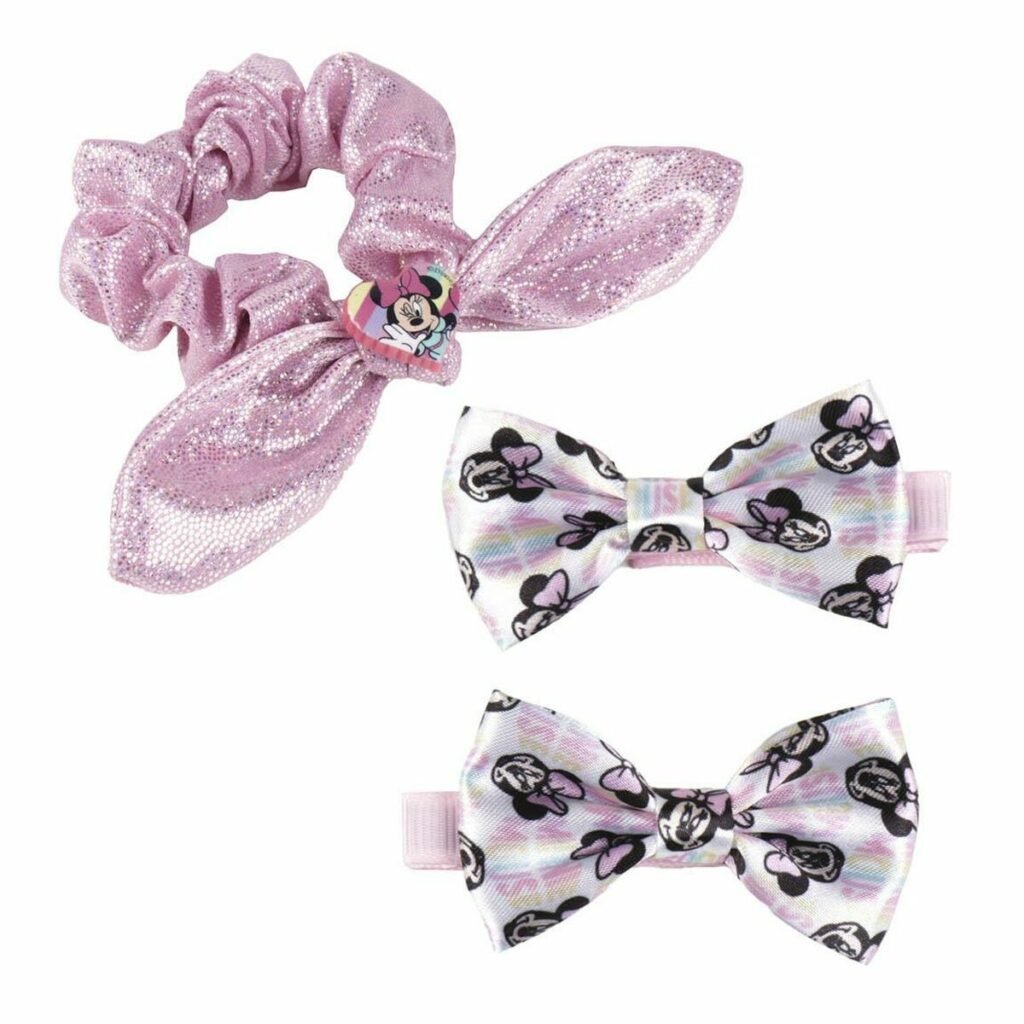 Τσιμπιδάκια Disney   Ροζ Minnie Mouse Γραβάτα Ρύθμιση (3 Τεμάχια)