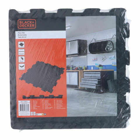 Πλακάκια από αφρό EVA Black & Decker Μαύρο Πόλη Πλαστικό χαλί Eva 40 x 40 cm (6 Τεμάχια)