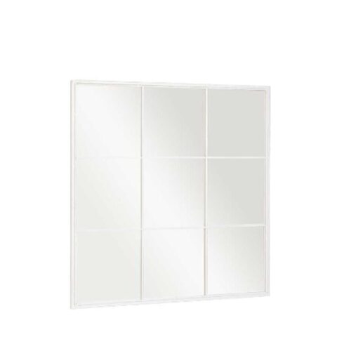 Τοίχο καθρέφτη Λευκό Μέταλλο Κρυστάλλινο Παράθυρο 90 x 90 x 2 cm