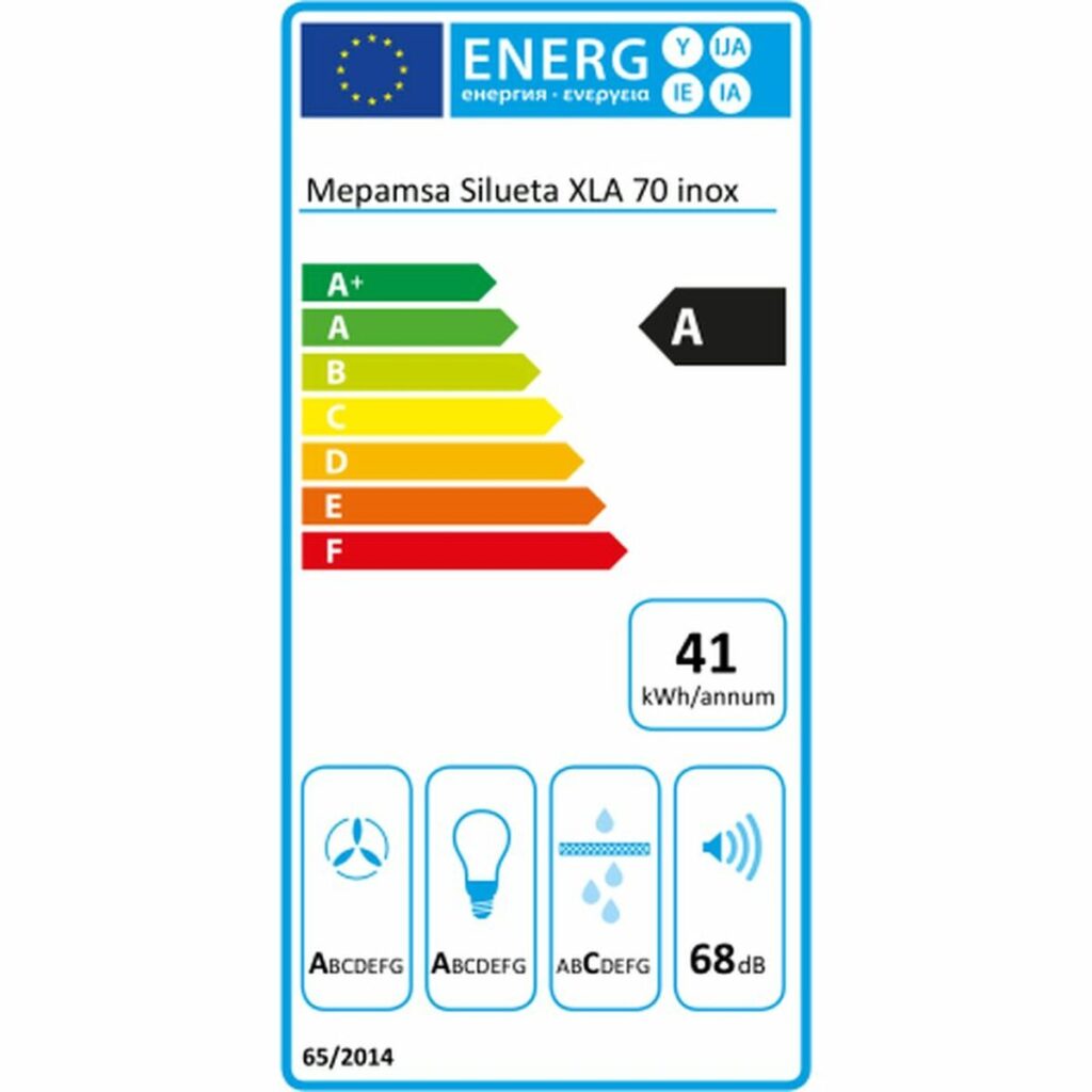 Συμβατικός Απορροφητήρας Mepamsa SILUETA XLA 70 cm 590 m³/h 200W A Χάλυβας