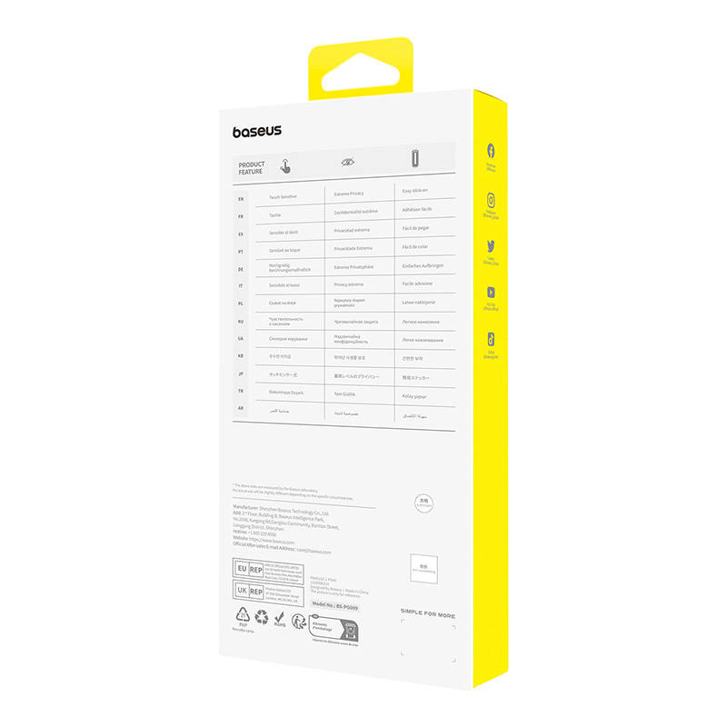 Baseus Προστατευτικό Οθόνης Tempered Glass Sapphire με Φίλτρο Ιδιωτικότητας για iPhone 15 Pro (Διαφανές)