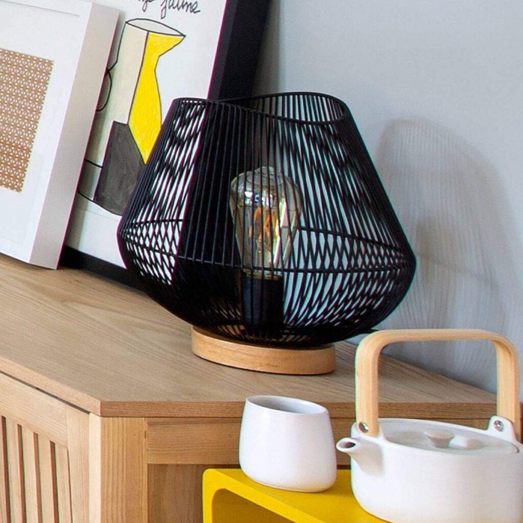 Επιτραπέζιο Φωτιστικό Atmosphera Jena Μαύρο Μέταλλο 40 W (Ø 28 x 26 cm)