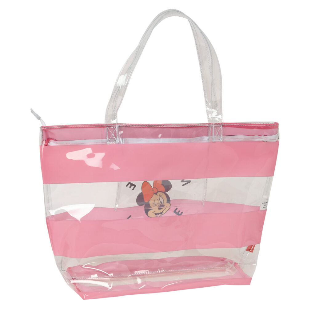 Γυναικεία Τσάντα Minnie Mouse Beach Ροζ Διαφανές