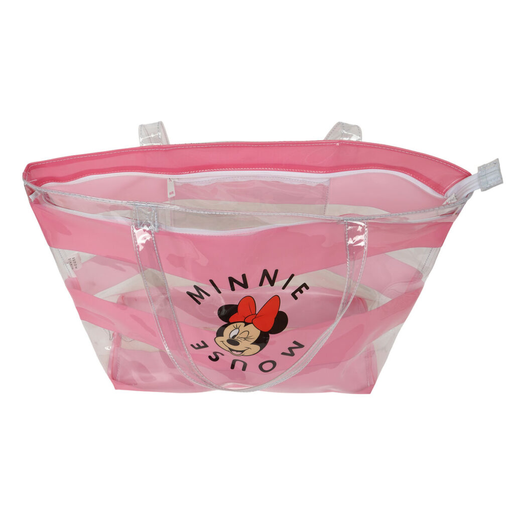 Γυναικεία Τσάντα Minnie Mouse Beach Ροζ Διαφανές