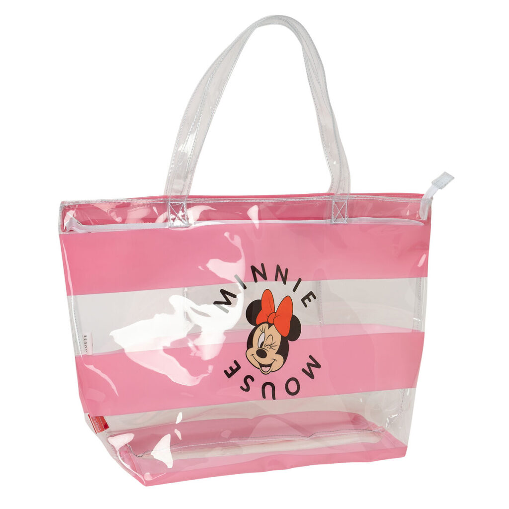 Γυναικεία Τσάντα Minnie Mouse Beach Ροζ Διαφανές