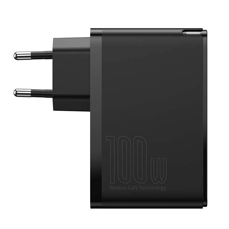 Baseus Φορτιστής Ταξιδιού GaN2 Pro Quick 2xUSB + 2xUSB-C 100W EU (Μαύρο)