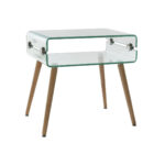 Κομοδίνο DKD Home Decor Κρυστάλλινο ξύλο οξιάς (55 x 40 x 55 cm)
