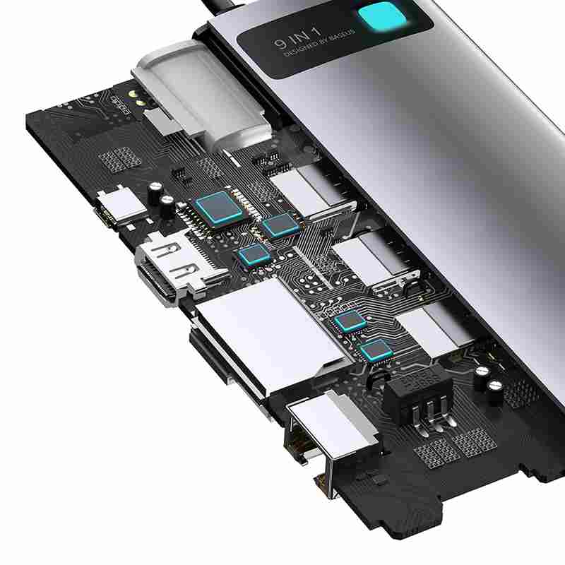 USB-C σε 3xUSB 3.0 + HDMI + USB-C PD + Ethernet RJ45 + MicroSD/SD + VGA (Ασημί)