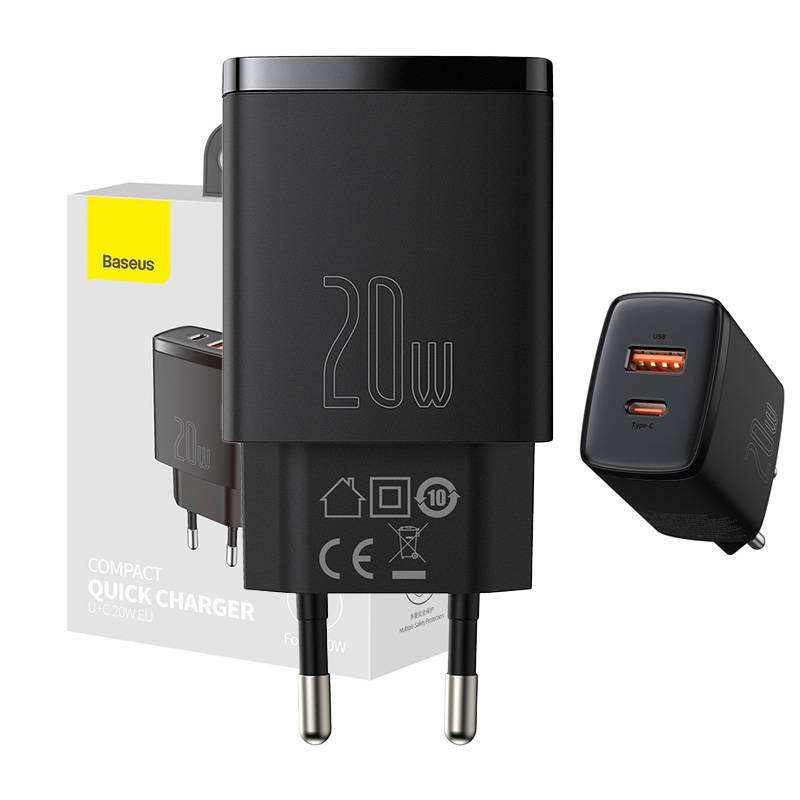 Baseus Φορτιστής Compact Quick Charger USB