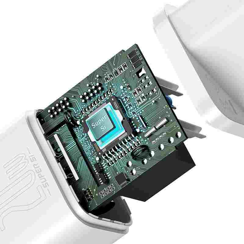 Baseus Γρήγορος Φορτιστής Super Si 1C 20W (Λευκό)