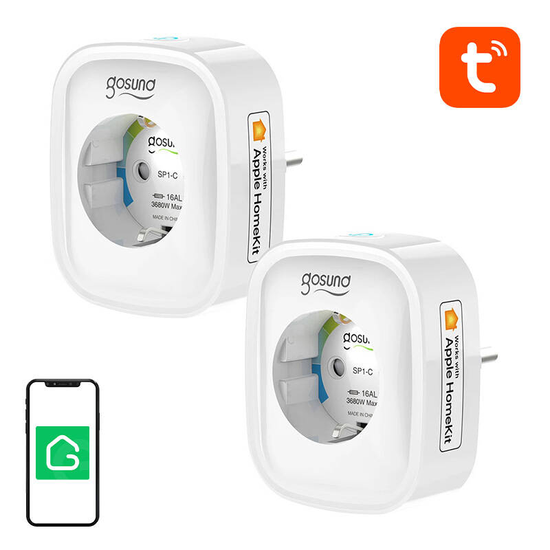 Gosund Έξυπνη Πρίζα SP1-H με  WiFi 2τμχ (HomeKit) (Λευκό)