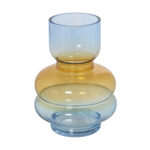 Βάζο Alexandra House Living Μπλε Κεχριμπάρι Κρυστάλλινο 9 x 20 cm