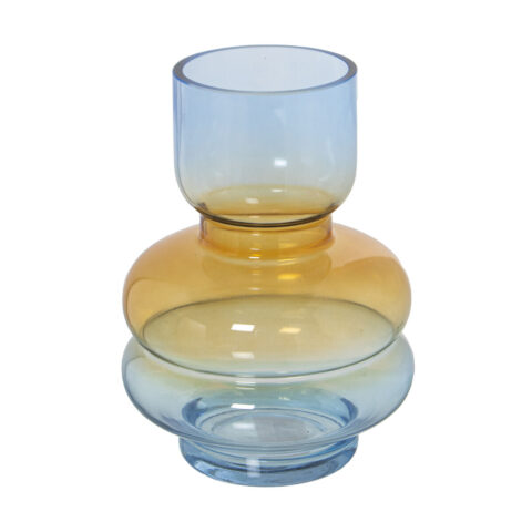 Βάζο Alexandra House Living Μπλε Κεχριμπάρι Κρυστάλλινο 9 x 20 cm