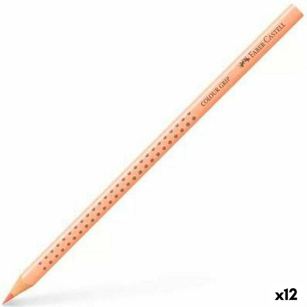 Χρωματιστά μολύβια Faber-Castell Colour Grip Κρέας (12 Μονάδες)