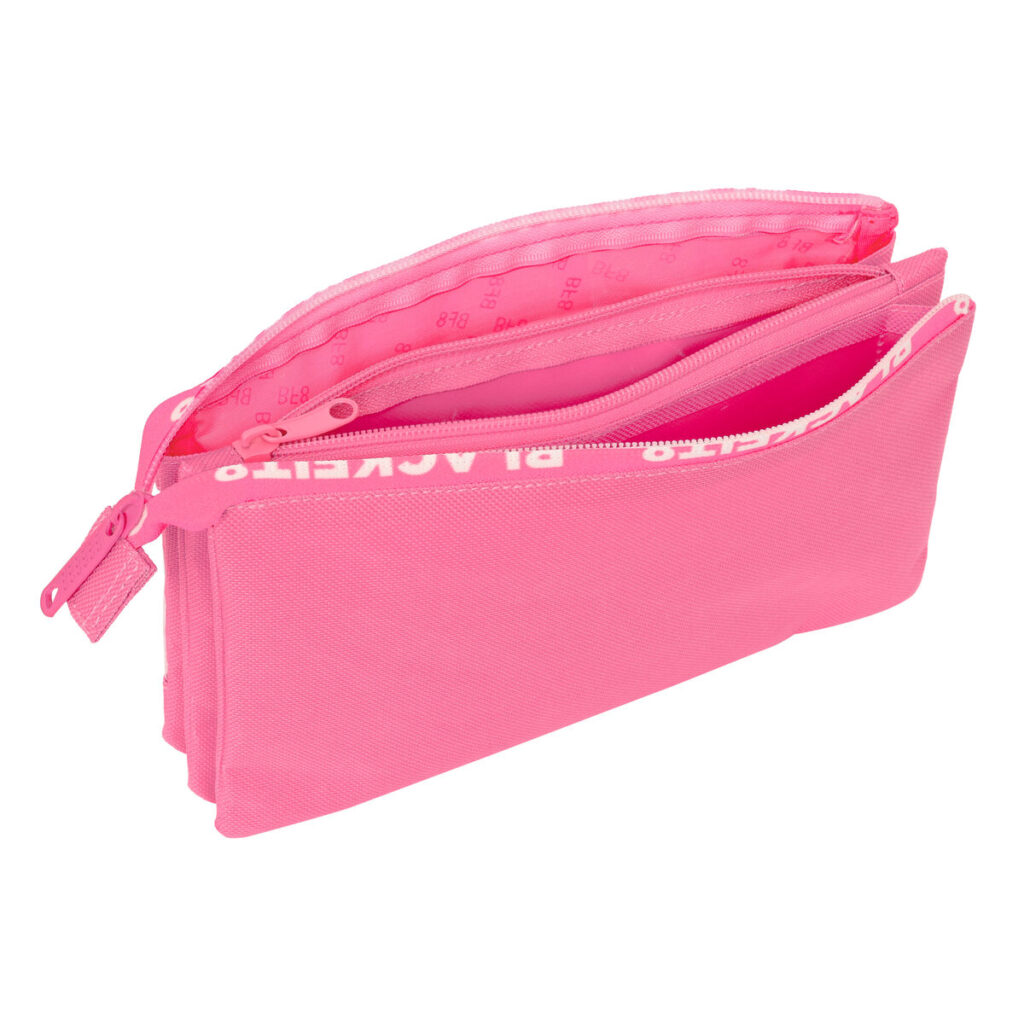 Τριπλή Κασετίνα BlackFit8 Glow up Ροζ (22 x 12 x 3 cm)