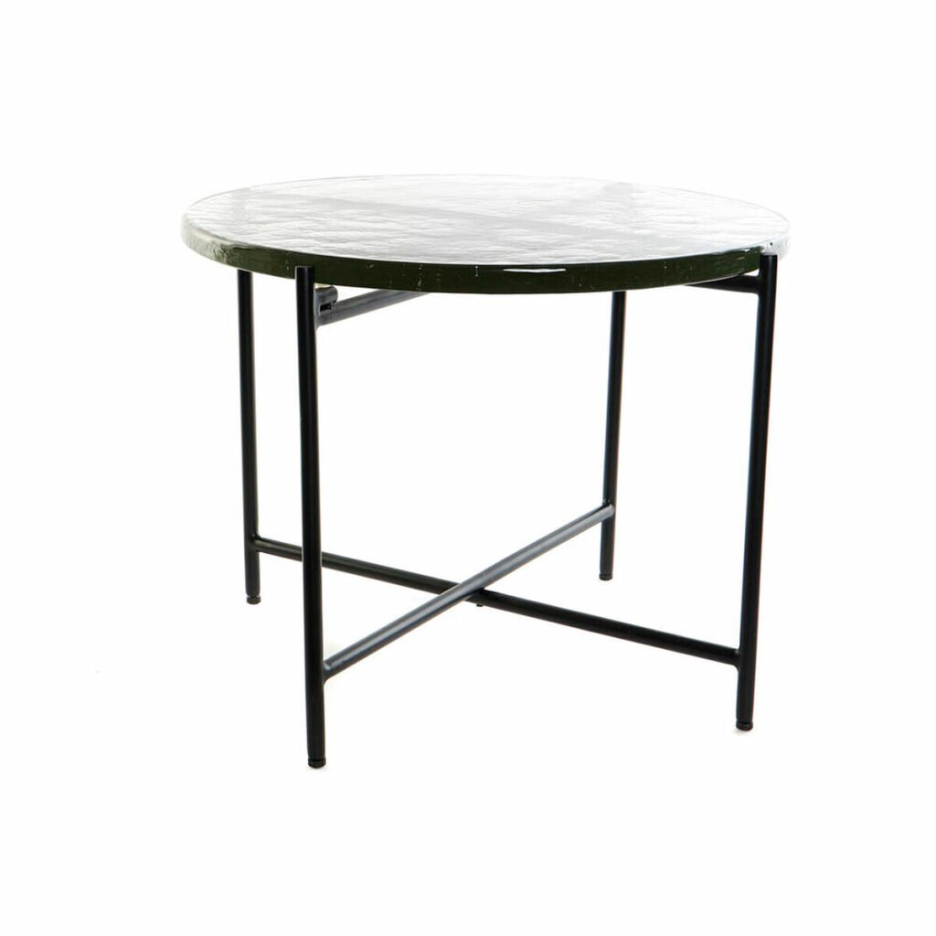 Βοηθητικό Τραπέζι DKD Home Decor Κρυστάλλινο Μαύρο Μέταλλο Σύγχρονη (50 x 50 x 42 cm)