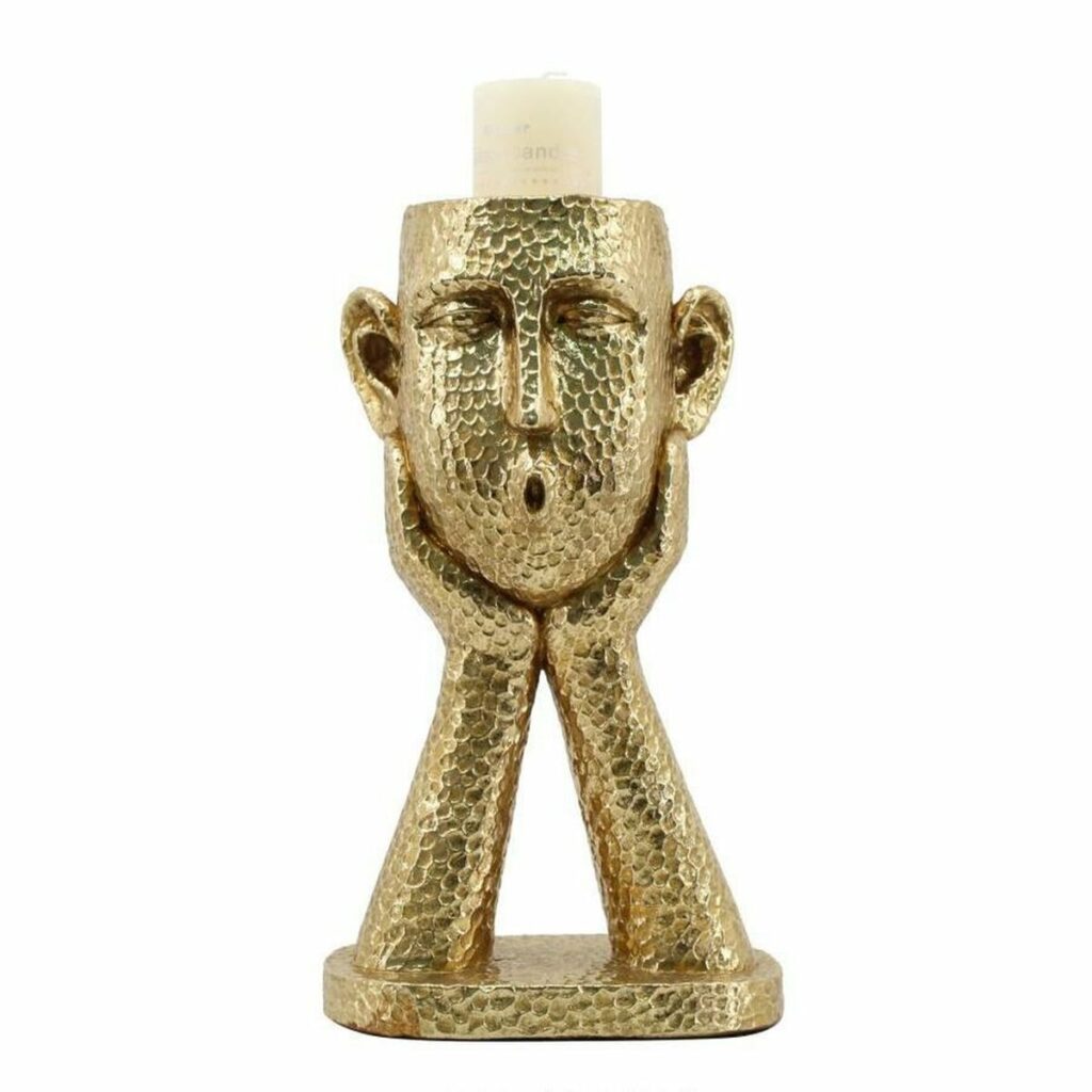 Κηροπήγιο DKD Home Decor Χρυσό Ρητίνη 18 x 13