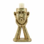 Κηροπήγιο DKD Home Decor Χρυσό Ρητίνη 18 x 13