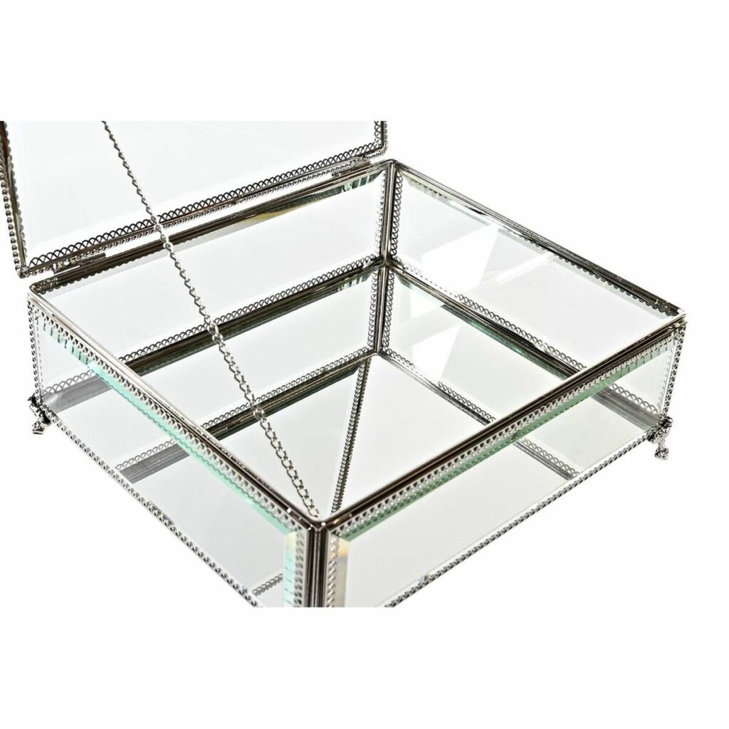 Κουτί-μπιζουτιέρα DKD Home Decor Διαφανές Ασημί Μέταλλο Κρυστάλλινο 25 x 21 x 10 cm
