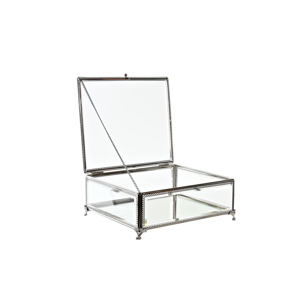 Κουτί-μπιζουτιέρα DKD Home Decor Διαφανές Ασημί Μέταλλο Κρυστάλλινο 25 x 21 x 10 cm