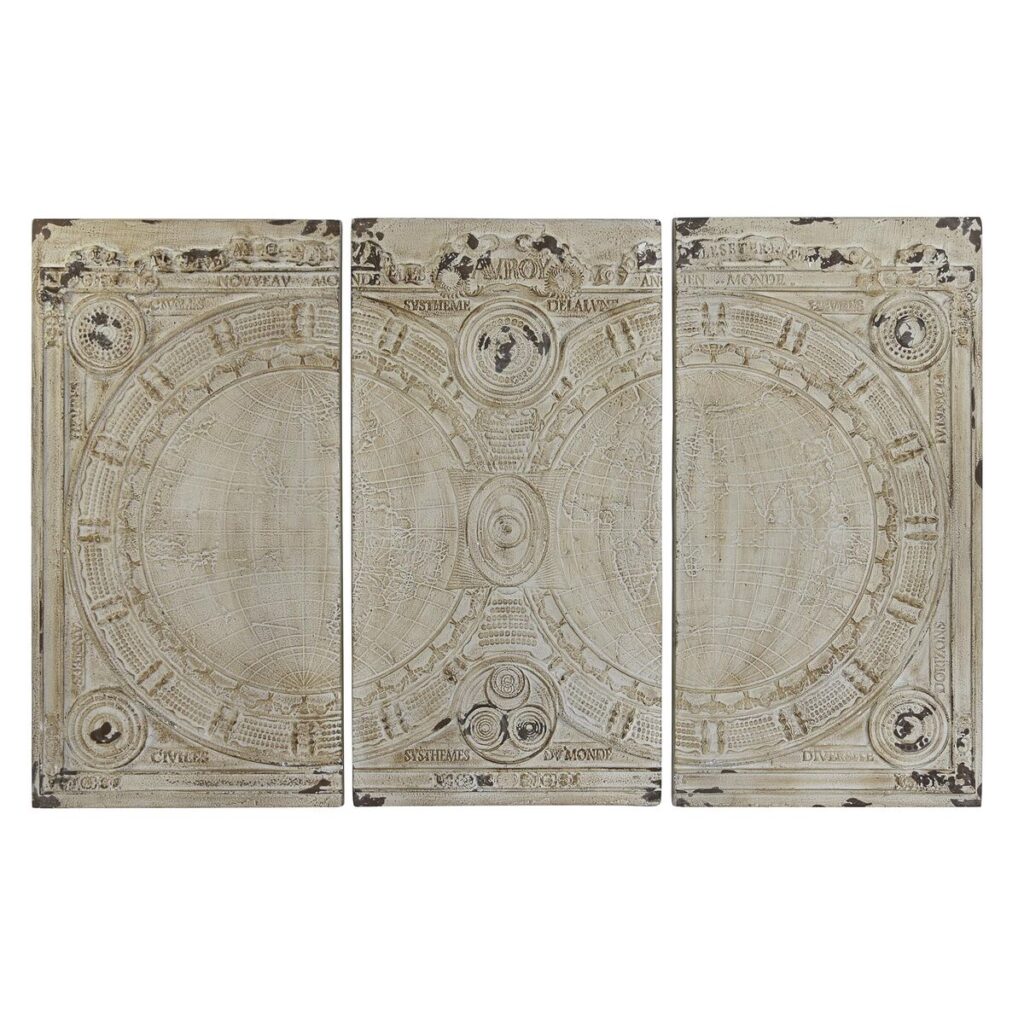 Διακόσμηση τοίχων DKD Home Decor Μπεζ Στιλβωτικό Ελαστικών 178 x 4 x 112 cm (3 Τεμάχια)