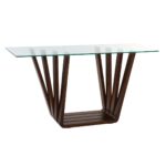 Console DKD Home Decor Καφέ Διαφανές Κρυστάλλινο Kαρυδιά 145 x 45 x 75 cm