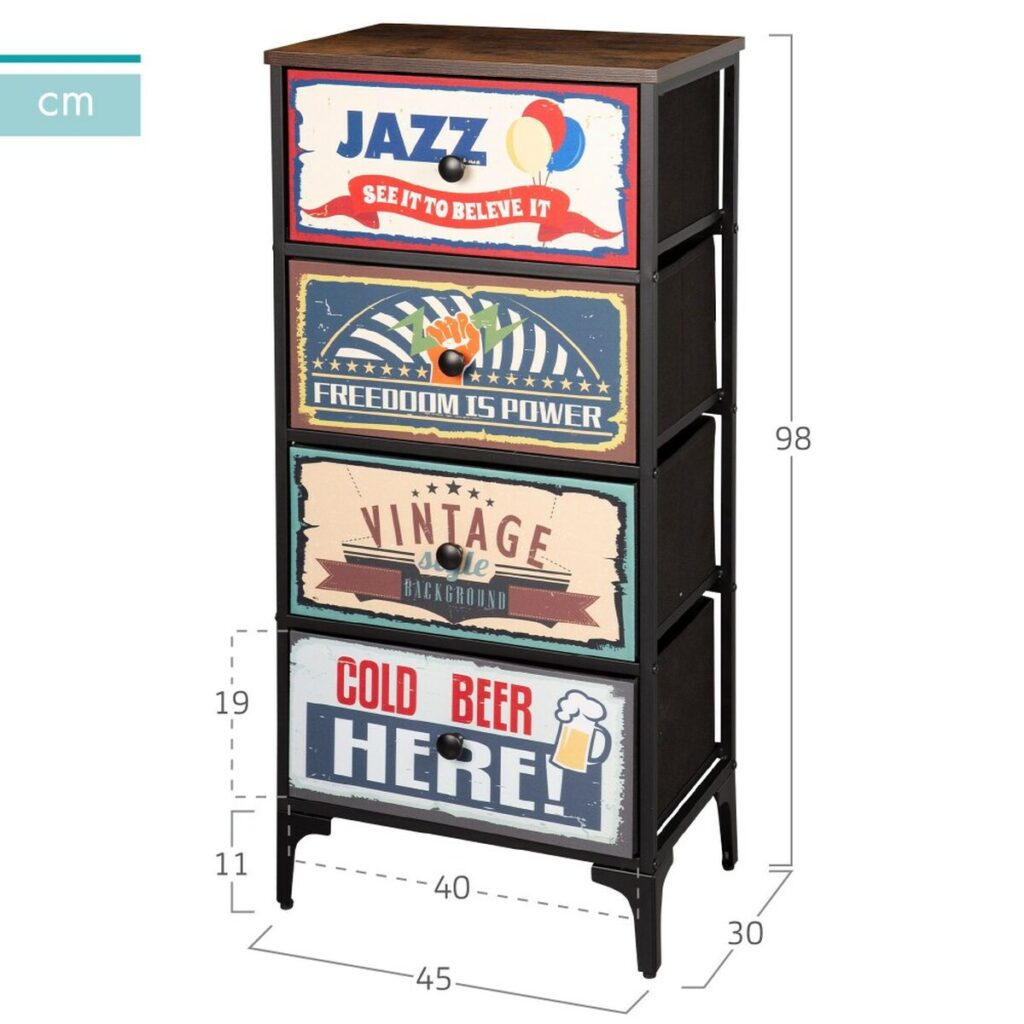 Συρταριέρα Max Home Vintage 45 x 98 x 30 cm
