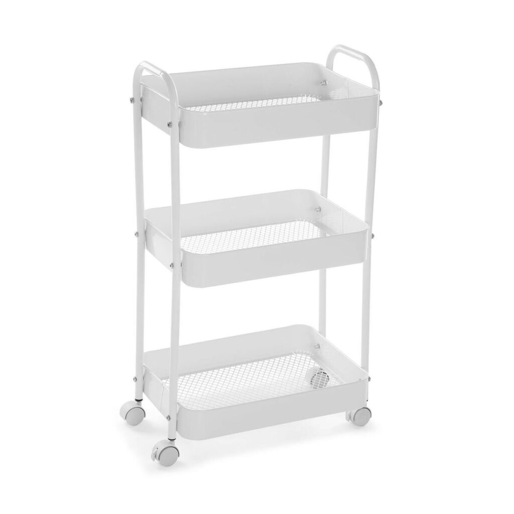Έπιπλο Κουζίνας Τρόλεϊ Versa Λευκό 30 x 76 x 46 cm Σίδερο
