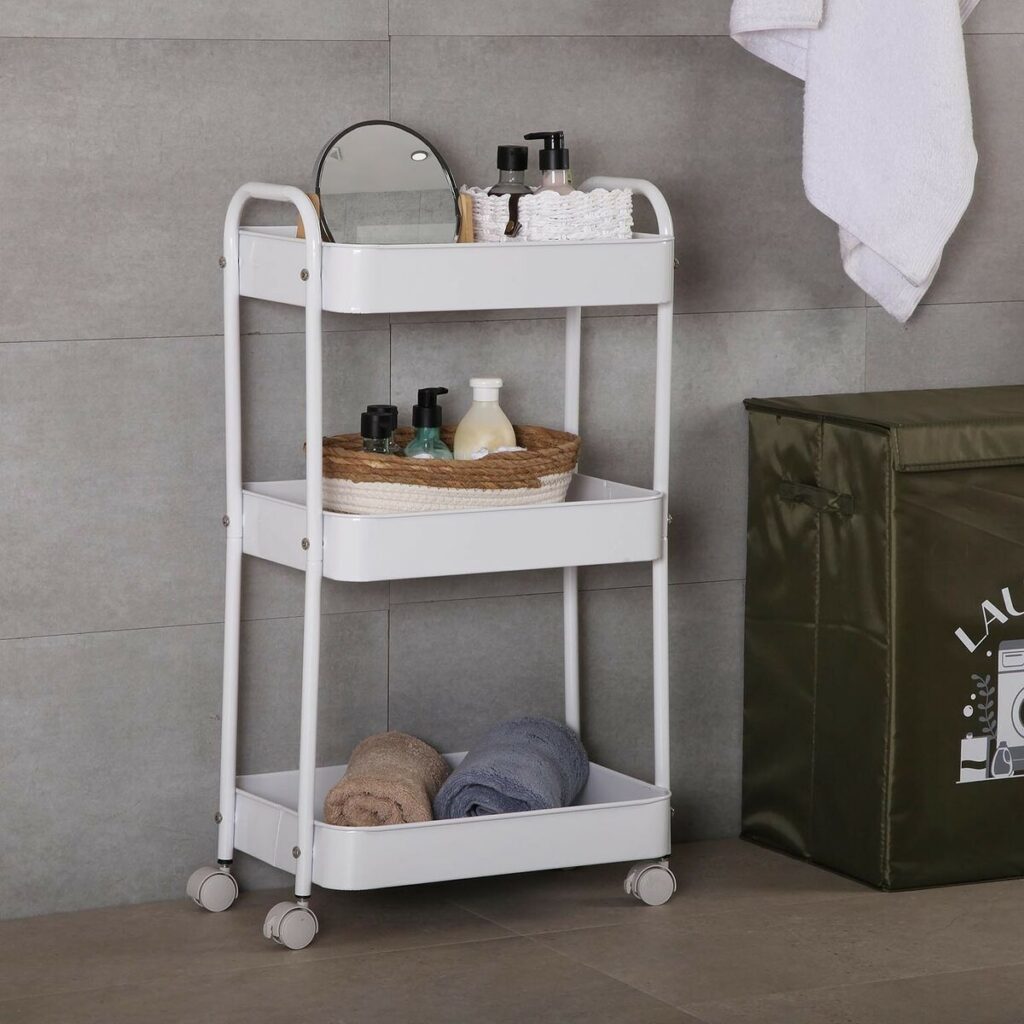 Έπιπλο Κουζίνας Τρόλεϊ Versa Λευκό 30 x 76 x 46 cm Σίδερο