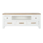 Τηλεόραση DKD Home Decor Λευκό Καφέ ξύλο ακακίας Ξύλο από Μάνγκο 125 x 40 x 50 cm