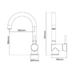 Μονή λαβή βρύση EDM 01127  a7200-x Ασημί Ανοξείδωτο ατσάλι Ορείχαλκος Ψευδάργυρος Νεροχύτη