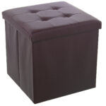 Puff Alexandra House Living Καφέ Δερματίνη 45 x 45 x 45 cm Εύκαμπτο