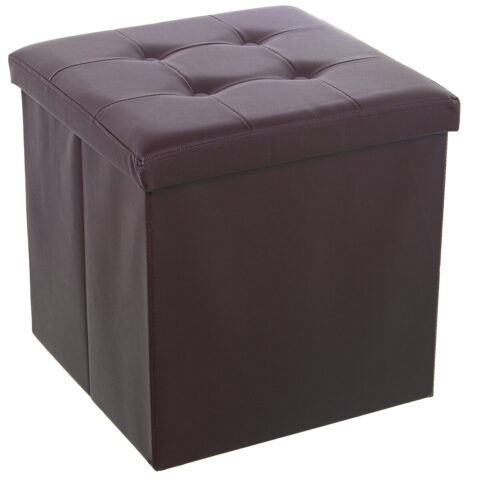 Puff Alexandra House Living Καφέ Δερματίνη 45 x 45 x 45 cm Εύκαμπτο