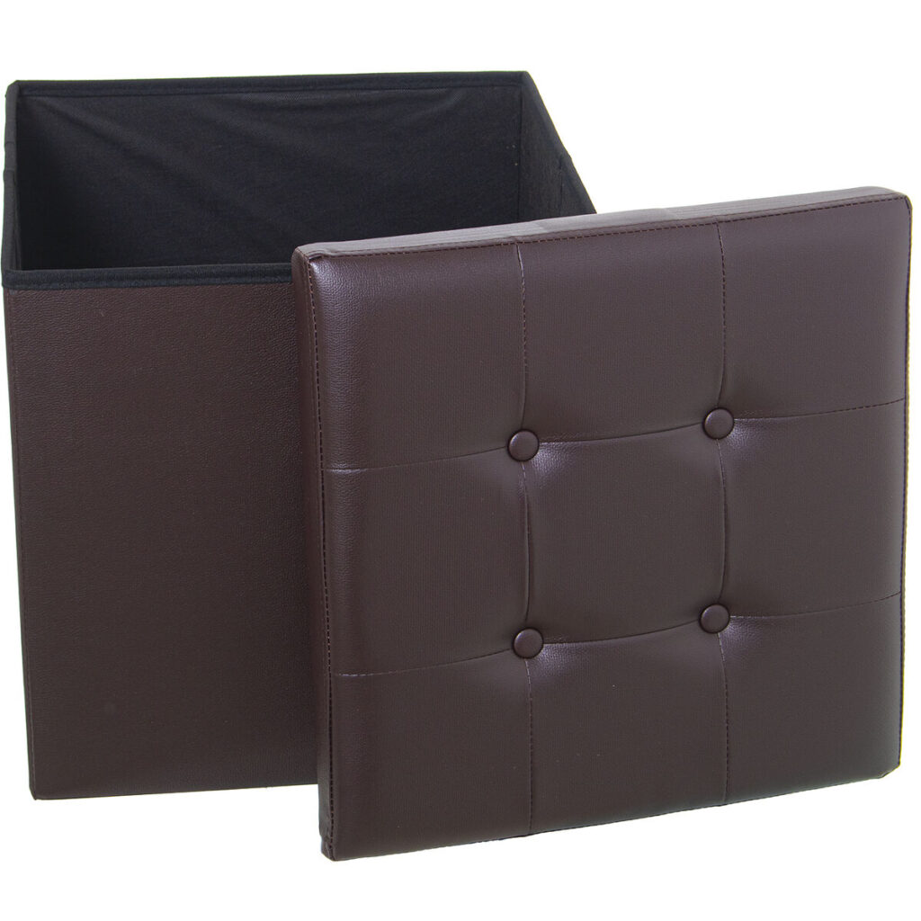 Puff Alexandra House Living Καφέ Δερματίνη 45 x 45 x 45 cm Εύκαμπτο