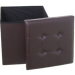 Puff Alexandra House Living Καφέ Δερματίνη 45 x 45 x 45 cm Εύκαμπτο