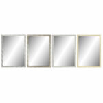 Τοίχο καθρέφτη DKD Home Decor Καφέ Γκρι Φυσικό Σκούρο γκρίζο Τροπικό Φύλλο φυτού 56 x 2 x 76 cm (4 Μονάδες)