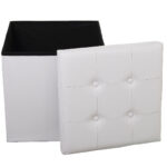 Puff Alexandra House Living Λευκό Δερματίνη 45 x 45 x 45 cm Εύκαμπτο