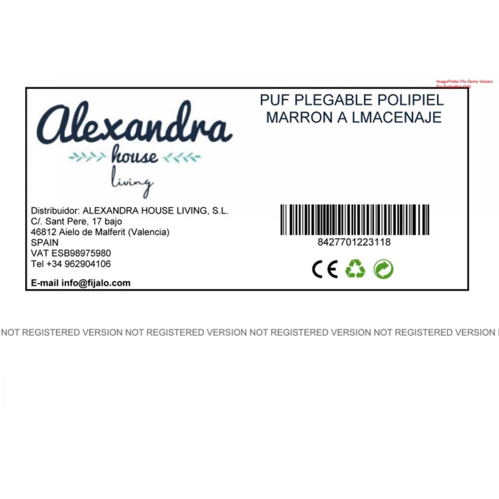 Puff Alexandra House Living Καφέ Δερματίνη 45 x 45 x 45 cm Εύκαμπτο