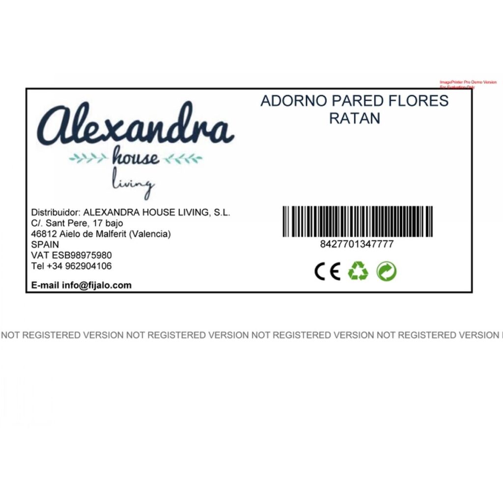 Διακόσμηση τοίχων Alexandra House Living ρατάν Φυσική ίνα Λουλούδι 33 x 65 cm