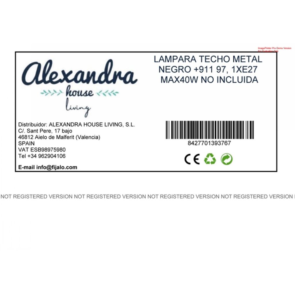 Φωτιστικό Οροφής Alexandra House Living Μαύρο Μέταλλο
