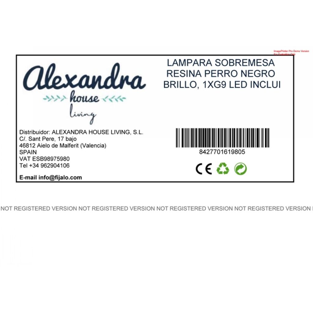 Επιτραπέζιο Φωτιστικό Alexandra House Living Μαύρο Ακρυλικό Πλαστική ύλη μελαμίνη 47 x 23 x 20 cm Σκύλος