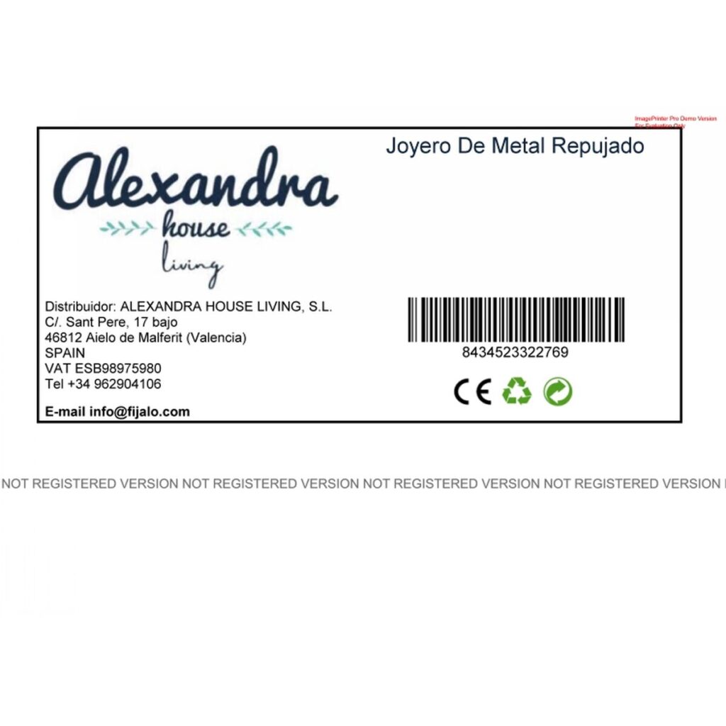 Κουτί-μπιζουτιέρα Alexandra House Living Λευκό Αλουμίνιο Ξύλο MDF 25 x 6 x 38 cm