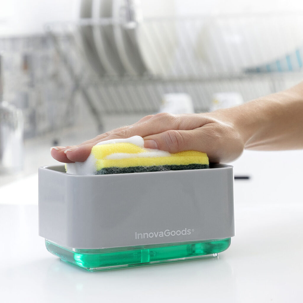 Διανομέας Σαπουνιού 2 σε 1 για Νεροχύτη Pushoap InnovaGoods