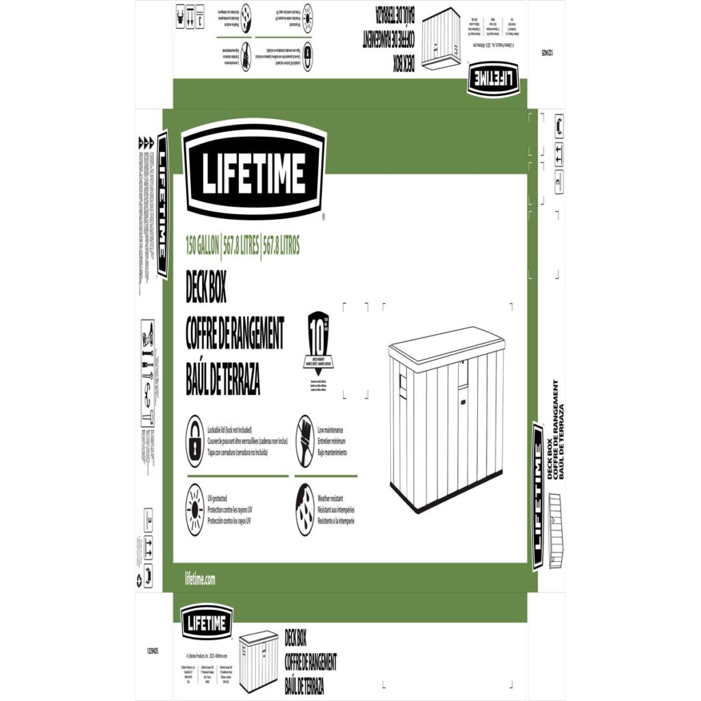 Μπαούλο για Εξωτερικό Χώρο Lifetime Καφέ 570 L 150 x 69 x 72 cm Χάλυβας Πλαστική ύλη