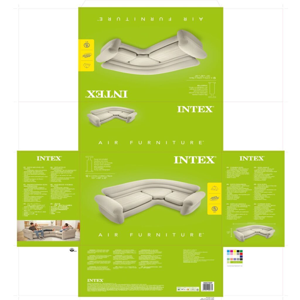 Φουσκωτός καναπές Intex Γωνία 257 x 76 x 203 cm