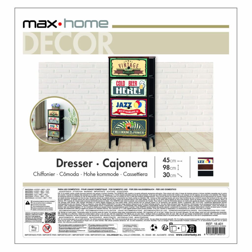 Συρταριέρα Max Home Vintage 45 x 98 x 30 cm
