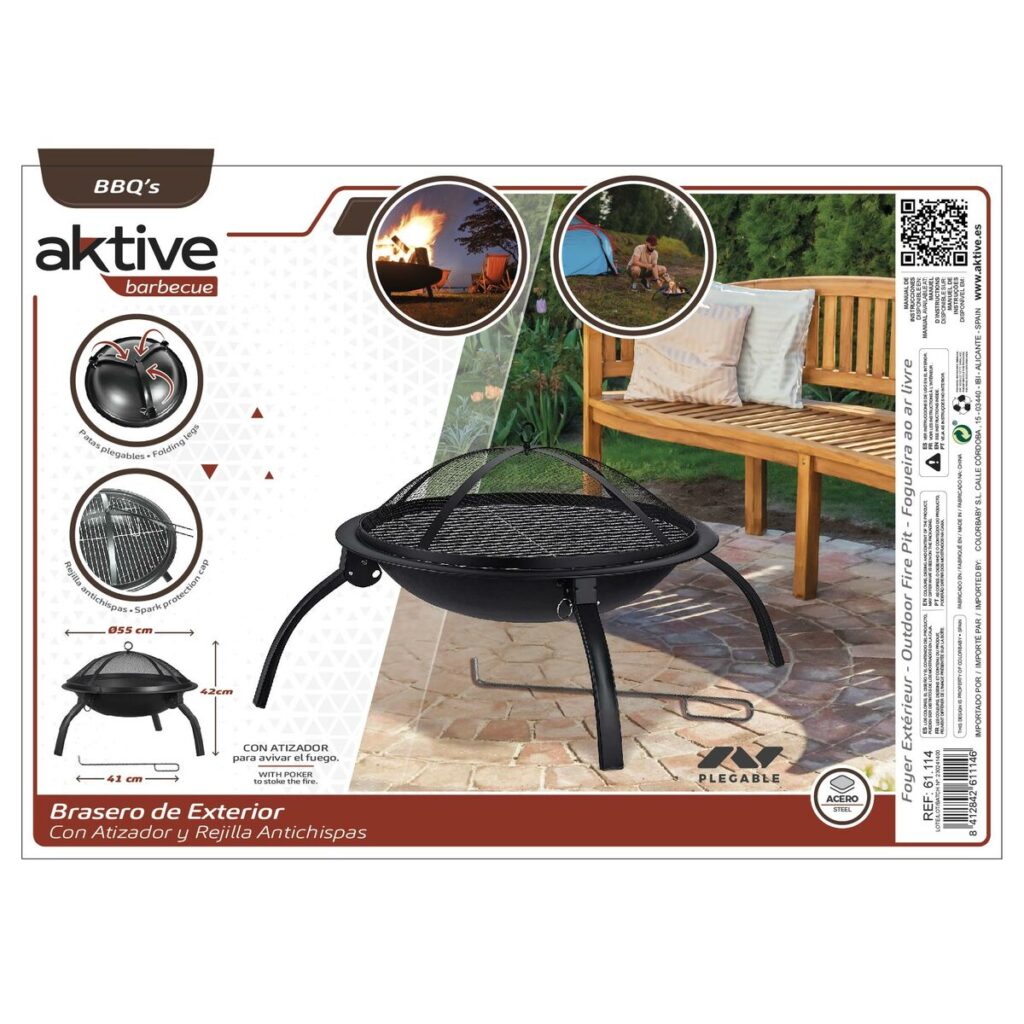 Μαγκάλι Aktive Στρόγγυλο Εξωτερικό Κήπος 55 x 42 x 55 cm