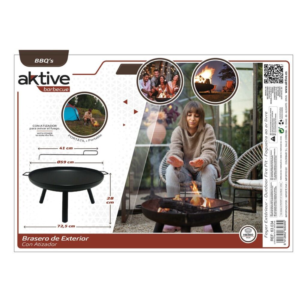 Μαγκάλι Aktive Στρόγγυλο Εξωτερικό Κήπος 59 X 28 X 59 CM
