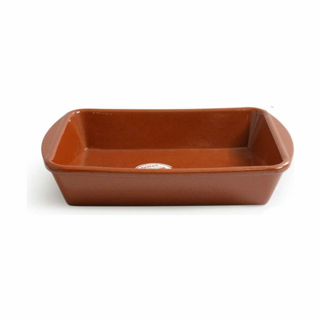 Ταψί Inde Vitro Azofra Ψημένος πηλός Ορθογώνιο 35 x 25 x 6 cm (4 Μονάδες)