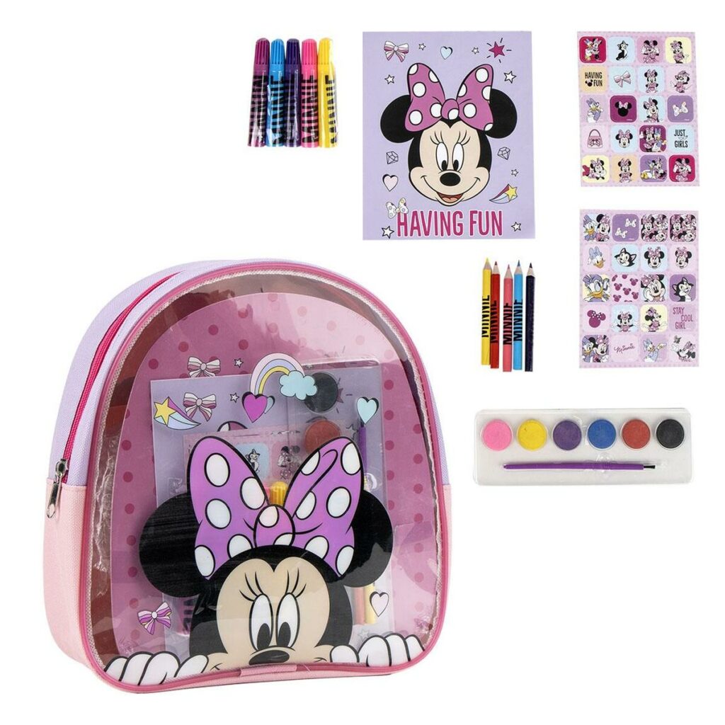 Παιδικό σακίδιο για να Σχεδιάσετε Minnie Mouse Μπλε 22 x 23 x 7 cm